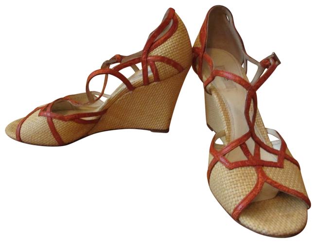 Prada Natural with Orange Detailing Sandals