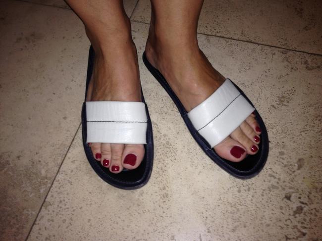 Prada NavyWhite Sandals