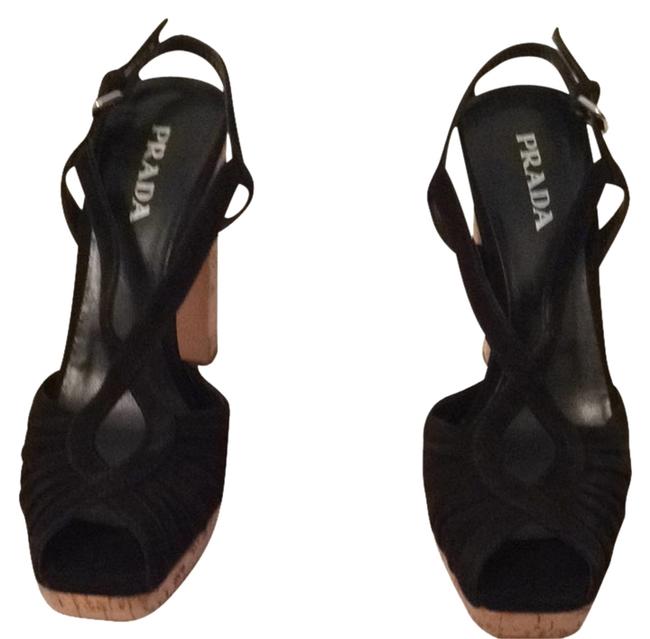Prada Nero Camoscio Sandals