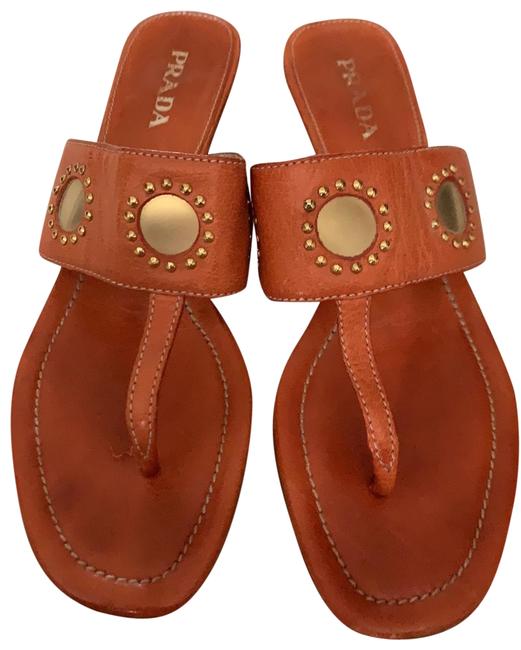 Prada Orange Thong Sandals