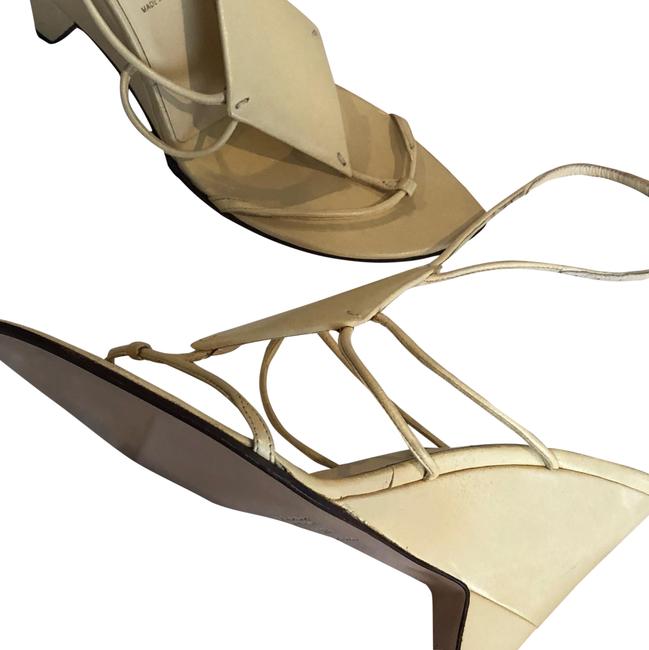 Prada Pale Yellow Wedge Sandals