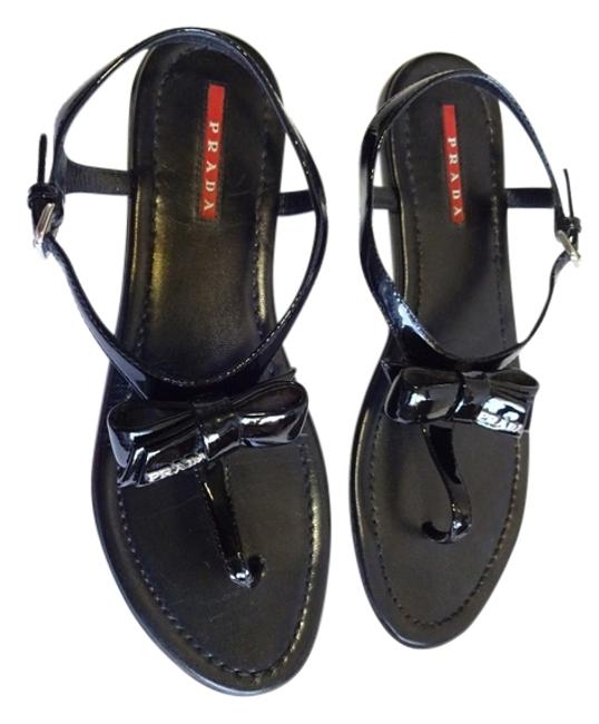 Prada Patent Leather Bow 399us Sandals