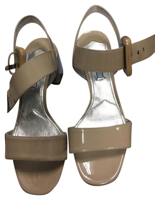 Prada Patent Nude Vernice Sandals