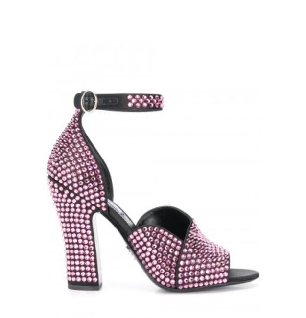 Prada Pink Gr New Satin 7 Sandals