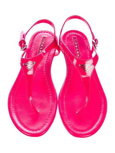 Prada Pink Vernice Patent Leather Sandals