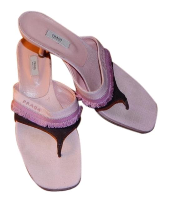 Prada PinkBrown PinkBrown Adorable Thongs Sandals