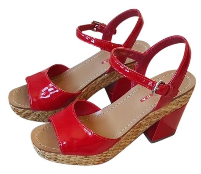 Prada Red Calrazure Donna; Vernice Rosso Sandals