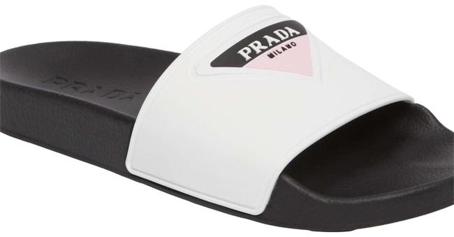 Prada White Beach Slides Sandals