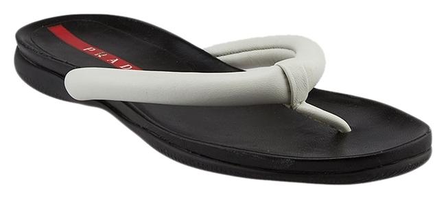 Prada White Leather Flip flops 54335 Sandals