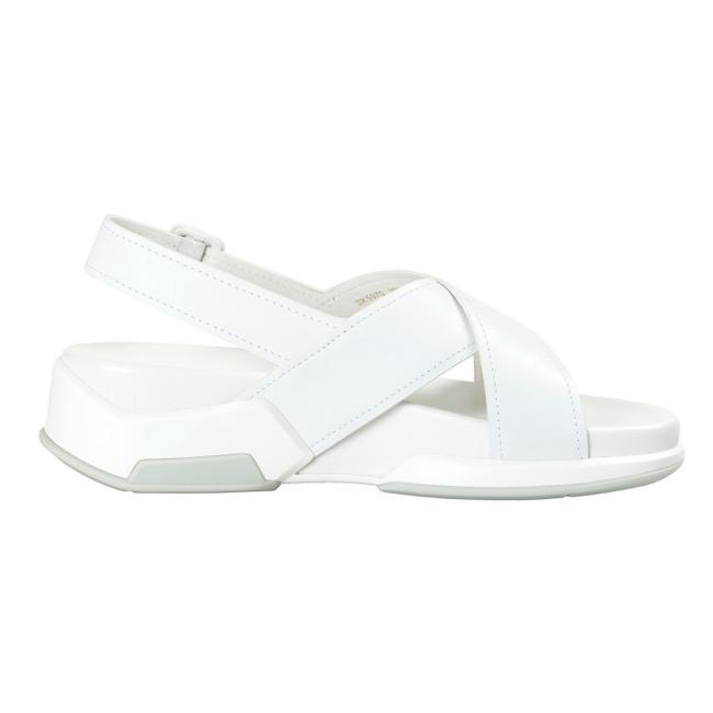 Prada White Leather Strappy Sandals