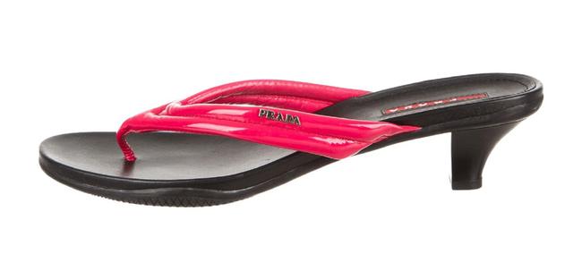 Prada White Leather Thong Pink Low Sandals