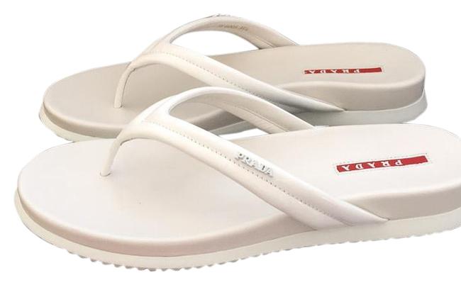 Prada White Red Calzature Donna Sandals