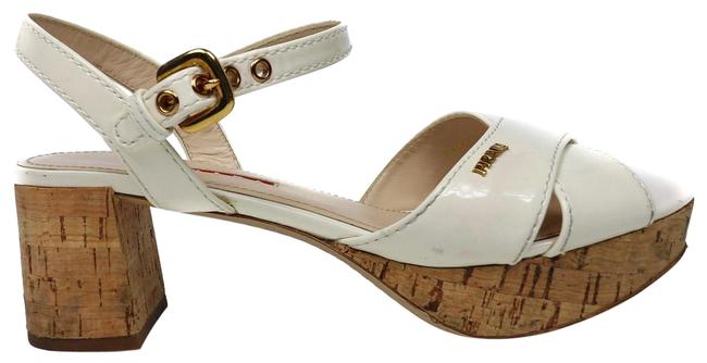 Prada White Sport Chunky Block Heel Sandals