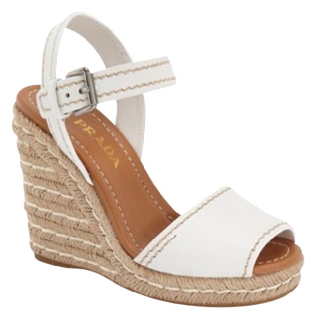 Prada White Tracad Sandals