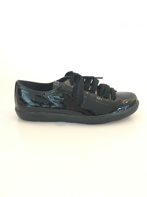 Prada Black Patent Sneakers