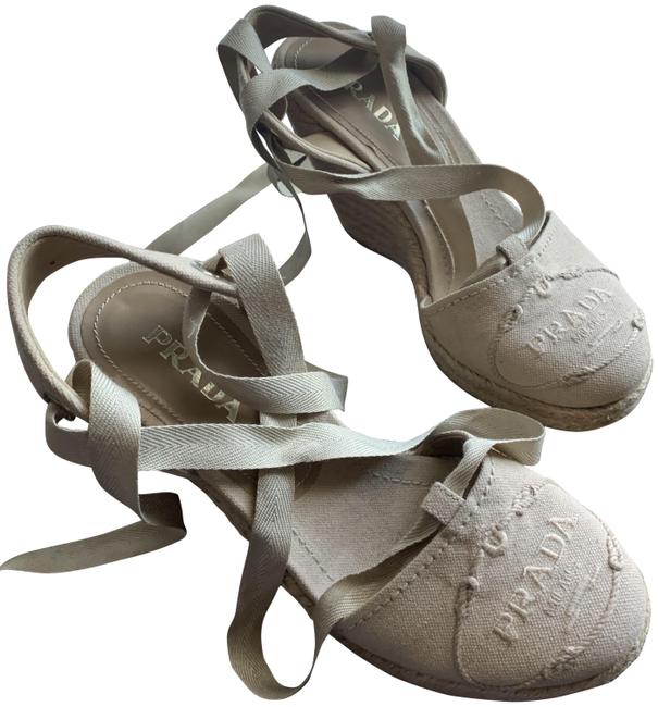 Prada Beige Cream Platforms