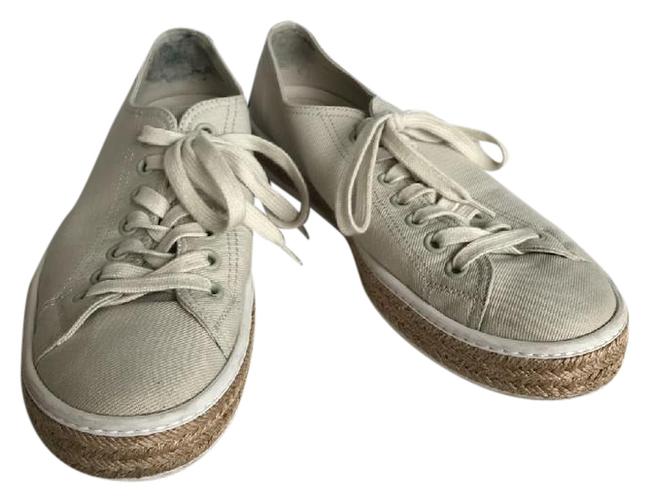Prada Beige Espadrille Canvas Sneakers