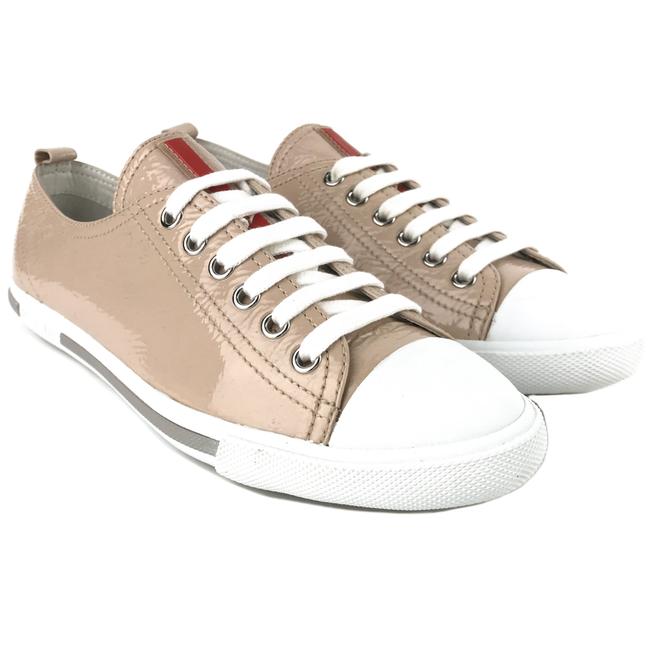 Prada Beige New Patent Leather 37Us7 Sneakers