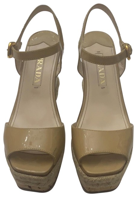 Prada Beige Sandal Wedges