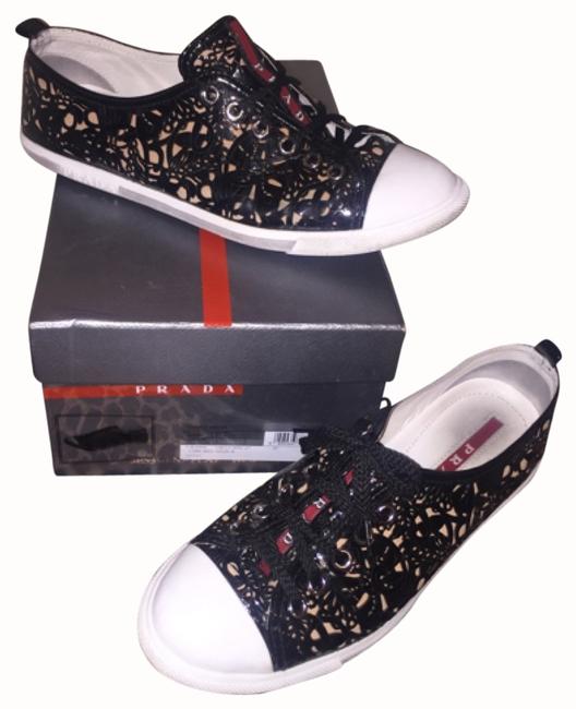 Prada Black and Blush Pink Sneakers