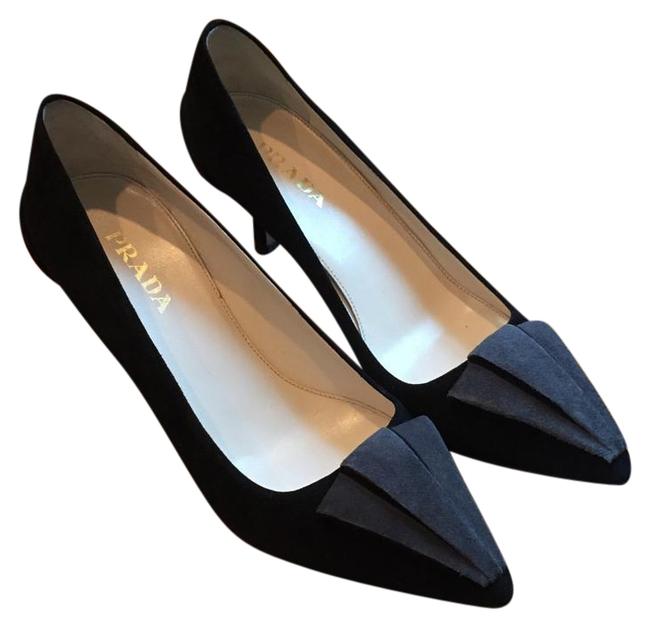 Prada Black and Gray Camoscio Contra Formal Shoes