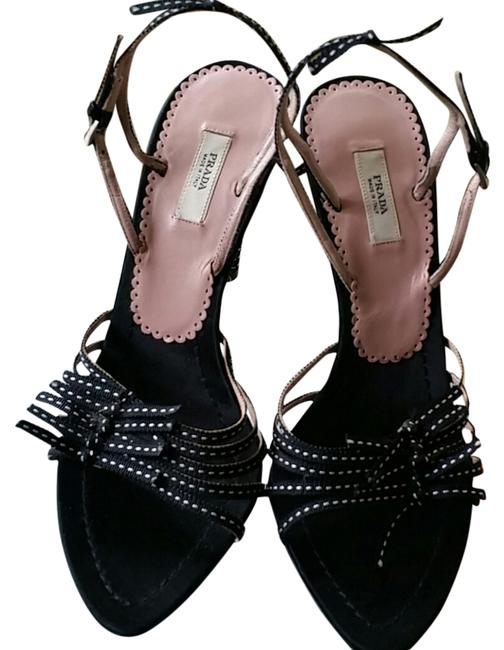 Prada Black and White Ribbon Formal Shoes