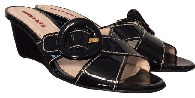 Prada Black Caltazure Donna Wedges