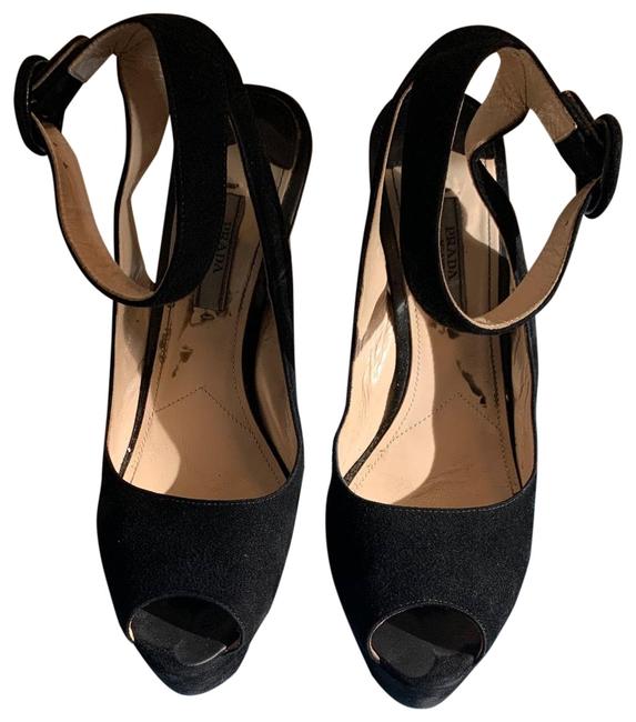 Prada Black Calzature Donna Heel Platforms