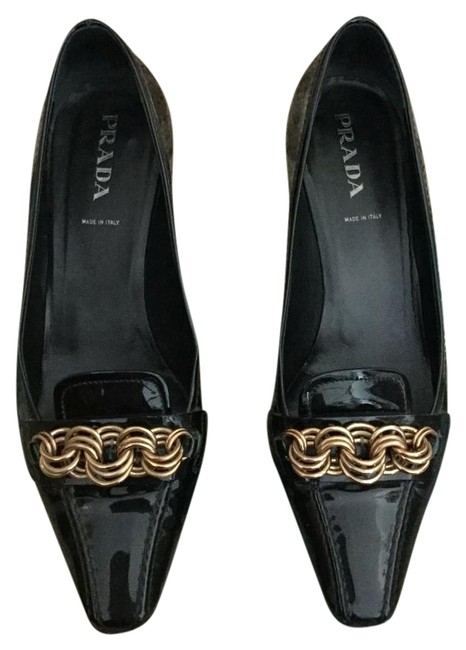 Prada Black Kitten Heel Formal Shoes