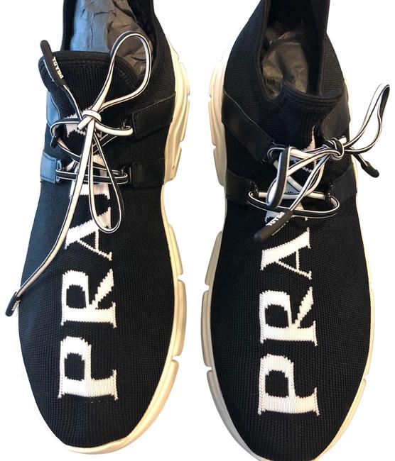 Prada Black Knit Sock Logo Sneakers