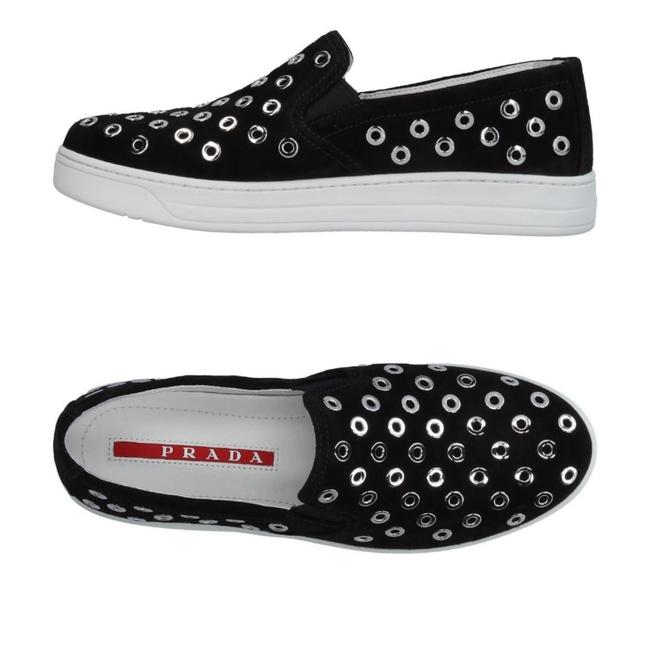 Prada Black Low Top Studs Sneakers