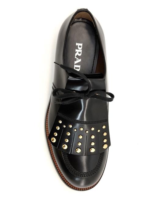Prada Black Mens Derby Fringe Formal Shoes