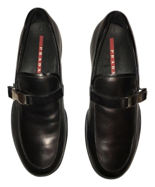 Prada Black Mens Leather Loafers Formal Shoes