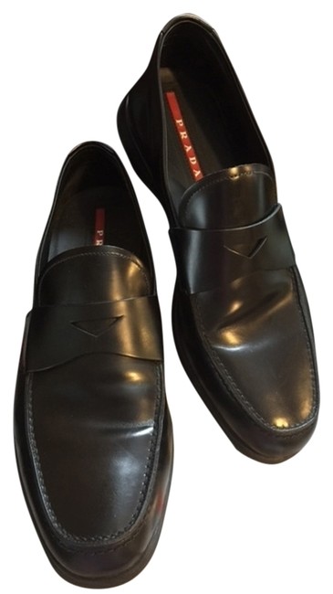 Prada Black Mens Penny Loafer Formal Shoes