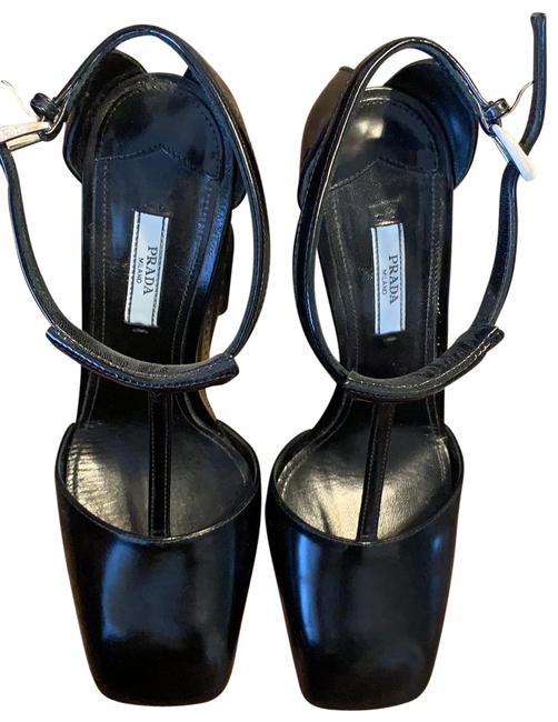 Prada Black Milano Wedges