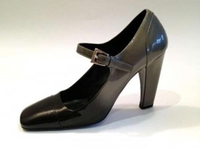 Prada Black Ombre Patent Leather Cap Toe Mary Jane Heels Platforms