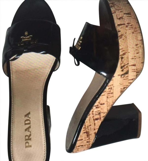 Prada Black Patent Leather No Wedges