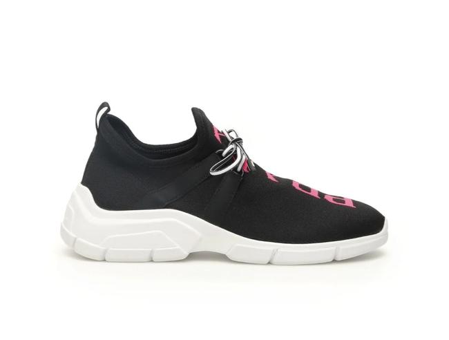 Prada Black Pink Cr New Knit 8 Sneakers