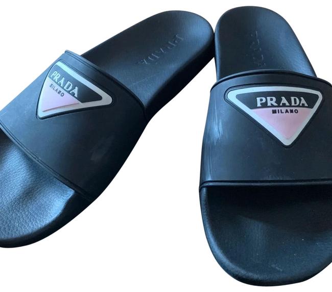 Prada Black Pool Slides Sneakers