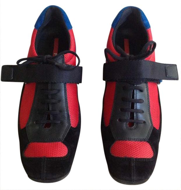 Prada Black Red Blue Sport Sneakers