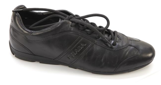 Prada Black Sport Leather Laceup Sneakers