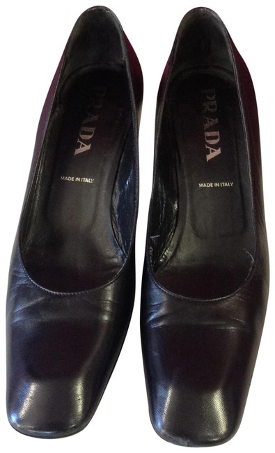 Prada Black Square Toe Formal Shoes