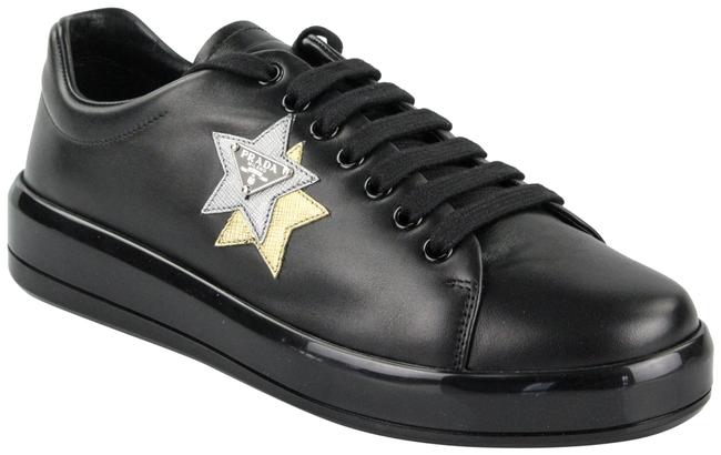 Prada Black Star Logo Patch SneakersUS