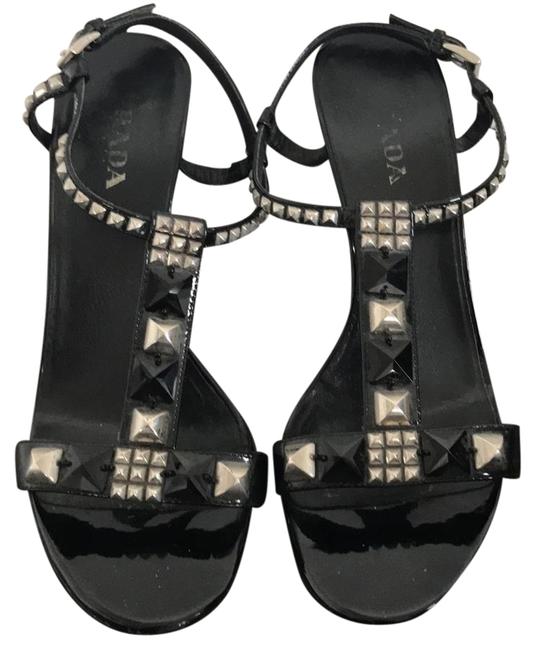 Prada Black Studded Sandal Formal Shoes