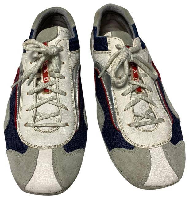 Prada Blue White and Gray 49 Sneakers