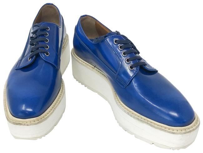 Prada Blue Women Loafer Platforms