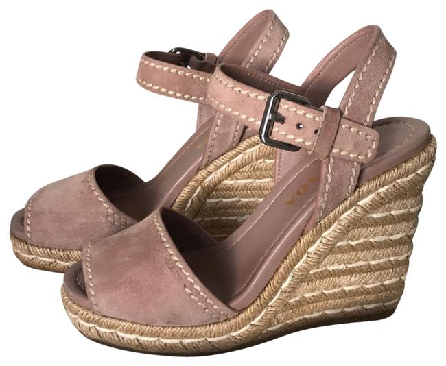 Prada BlushNude NudeBlush Suede Wedges