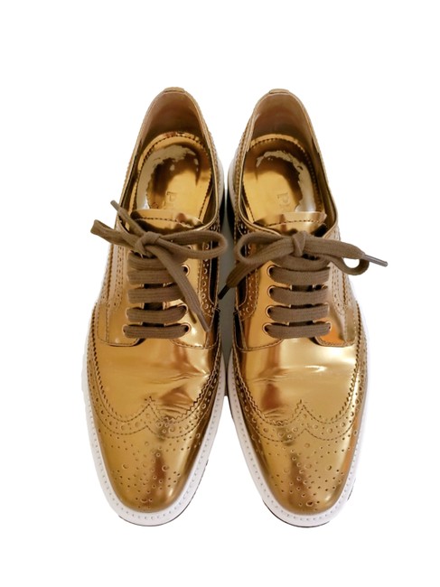 Prada Bronze Derby Platforms
