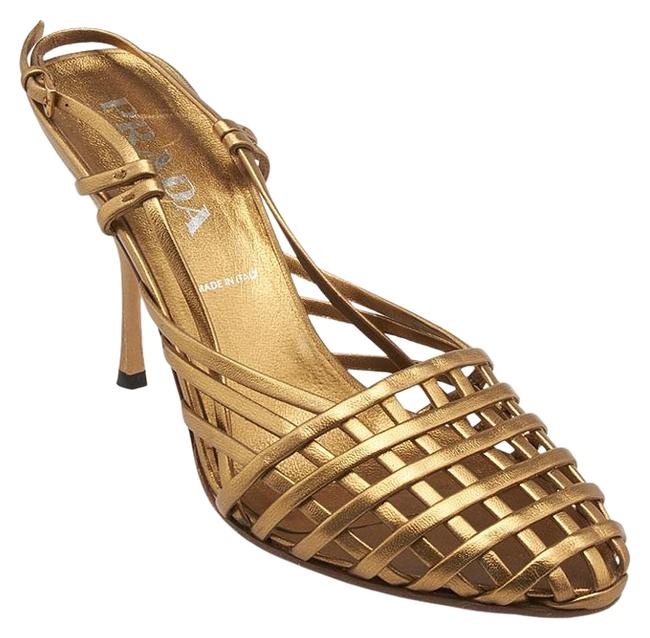 Prada Bronze Leather 39 94878 Formal Shoes