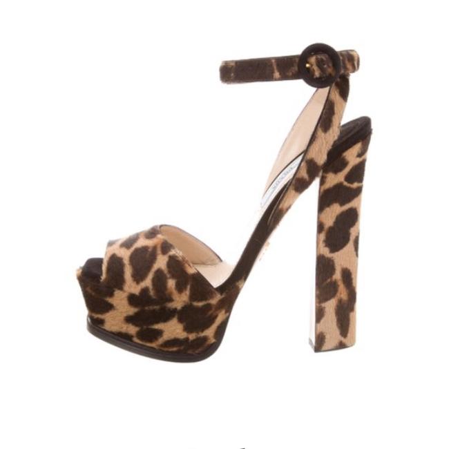 Prada Brown and Tan Animal Print Platforms